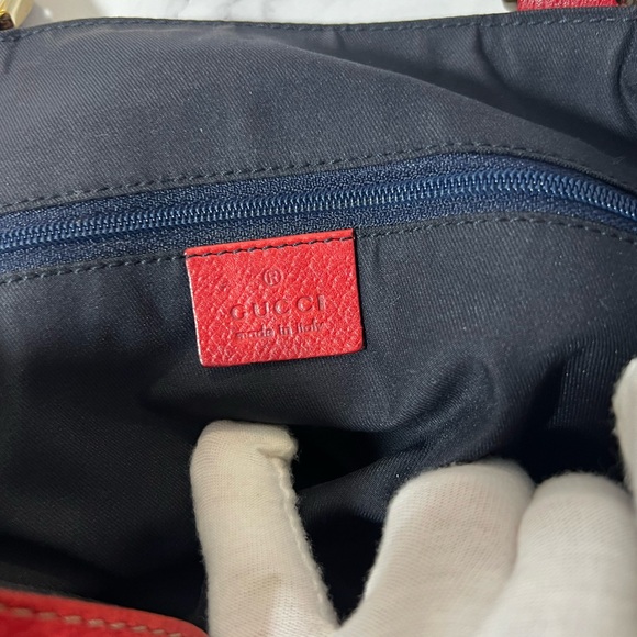 EUC Gucci Red Trimmed Canvas GG Tote - Picture 7 of 9